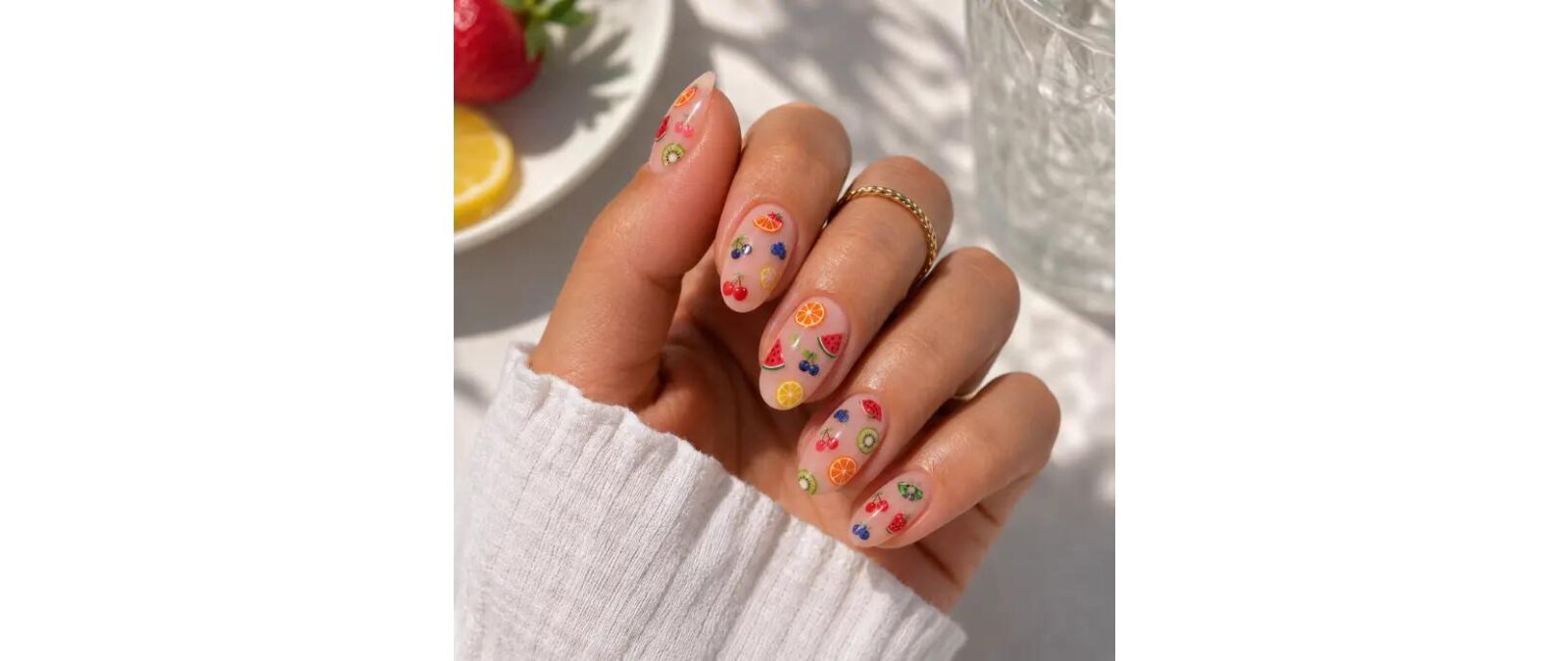 nail art micro fruits